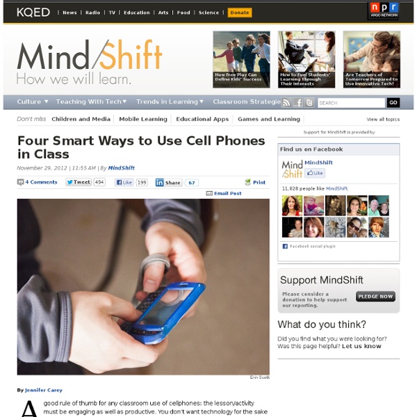 Four Smart Ways to Use Cell Phones in Class