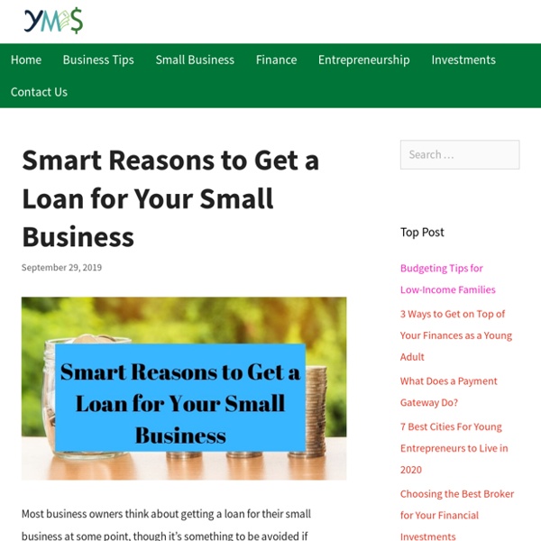 Smart Reasons to Get a Loan for Your Small Business