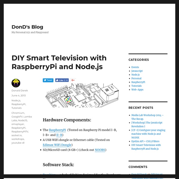 Build your own Google TV Using RaspberryPi, NodeJS and Socket.io