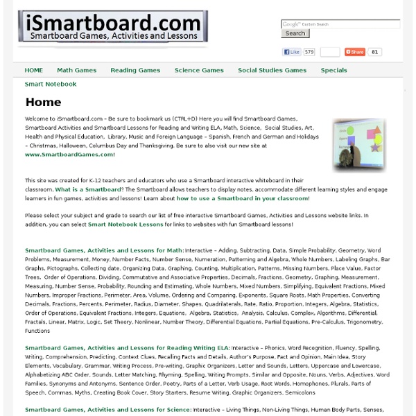 Smartboard Lessons, Activities, Games - iSmartboard.com