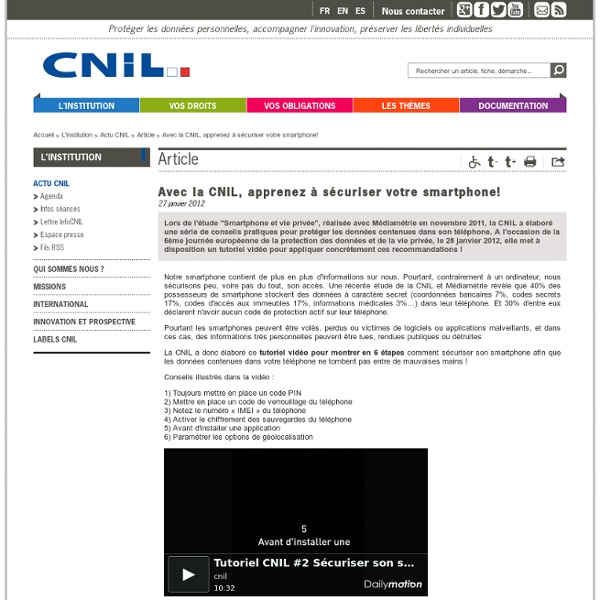 Avec la CNIL, apprenez à sécuriser votre smartphone!