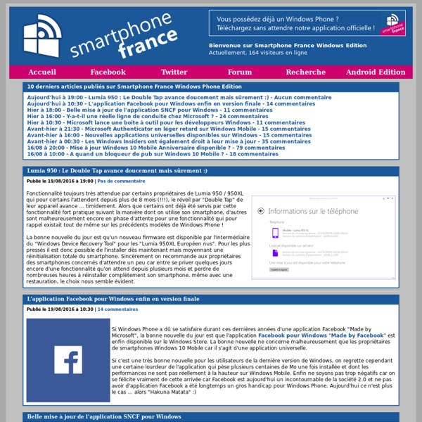 SPF le site de WP7, Windows Phone, Windows Mobile, ...