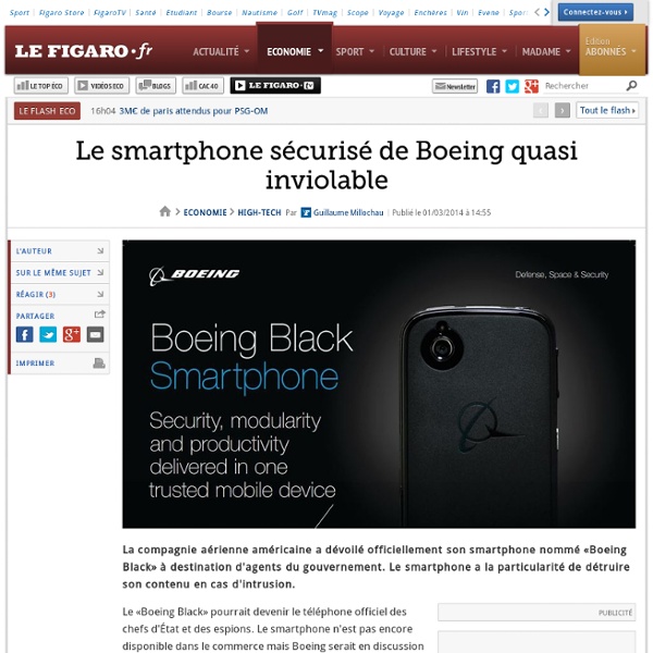 Le smartphone sécurisé de Boeing quasi inviolable