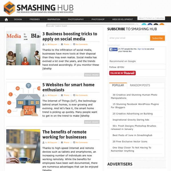 Free Online Resources For Developers, Designers and Photographers @Smashing Hub