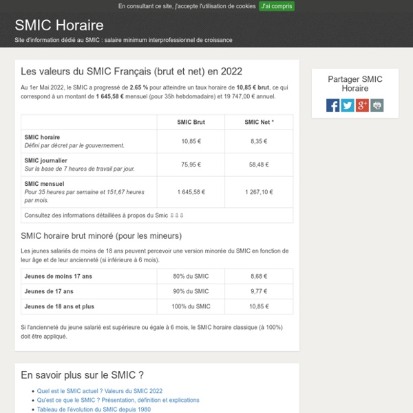 SMIC en 2017 - Smic horaire et mensuel, brut et net