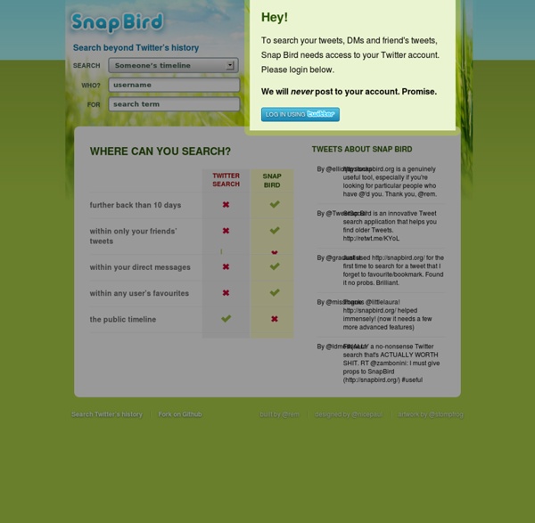 Snap Bird - search twitter's history