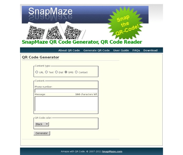 SnapMaze QR Code Generator, QR Code Reader