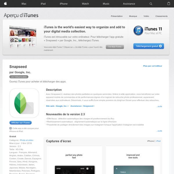 Snapseed pour iPhone, iPod touch et iPad dans l’App Store sur iTunes