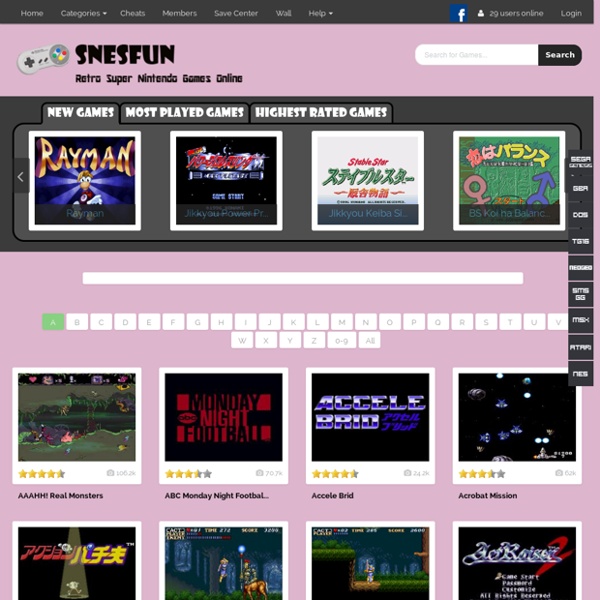 SNESFUN Play Retro Super Nintendo / SNES / Super Famicom games online in your web browser free