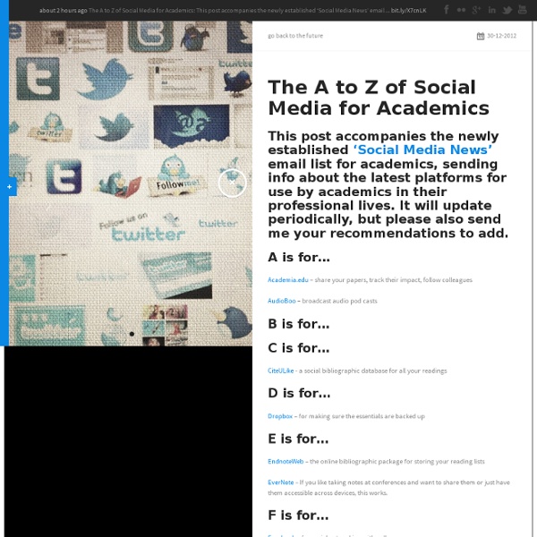 The A to Z of Social Media for Academia