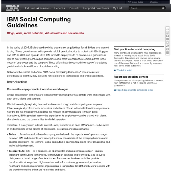 Social Computing Guidelines