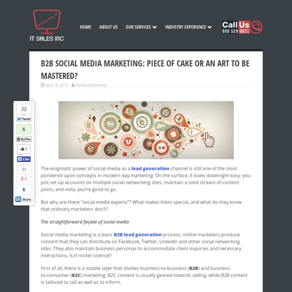 B2B Social Media Marketing: Piece of Cake or an Art to be Mastered?