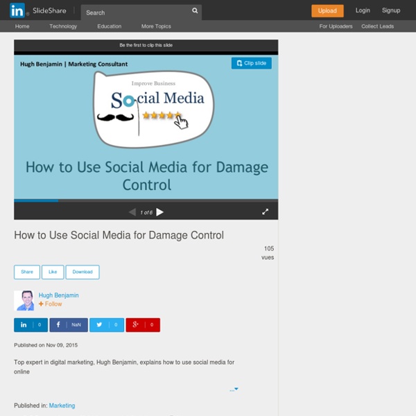 Hugh Benjamin – how Social Media Use to Damage control
