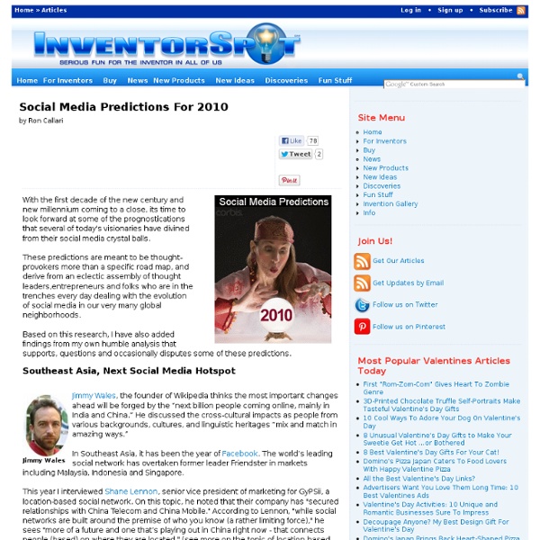 Social Media Predictions For 2010