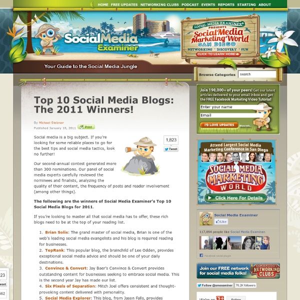 Top 10 Social Media Blogs: The 2011 Winners!