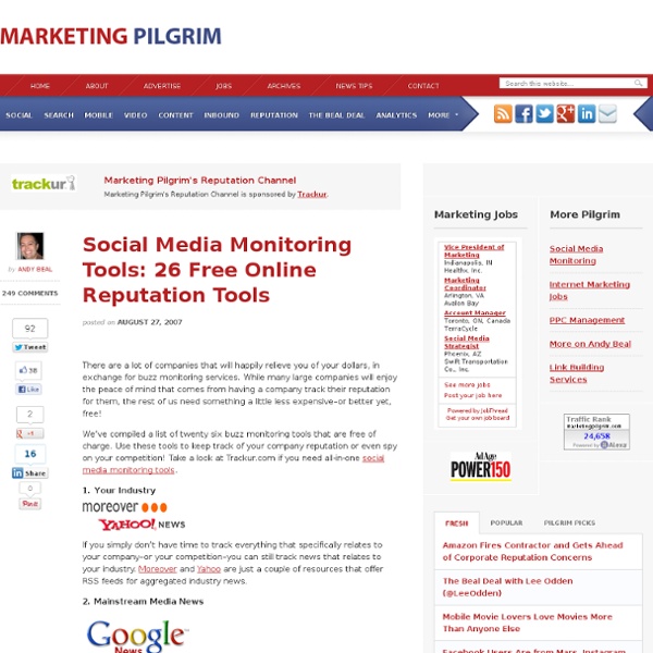 Social Media Monitoring Tools: 26 Free Online Reputation Tools