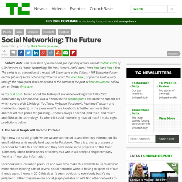 Social Networking: The Future