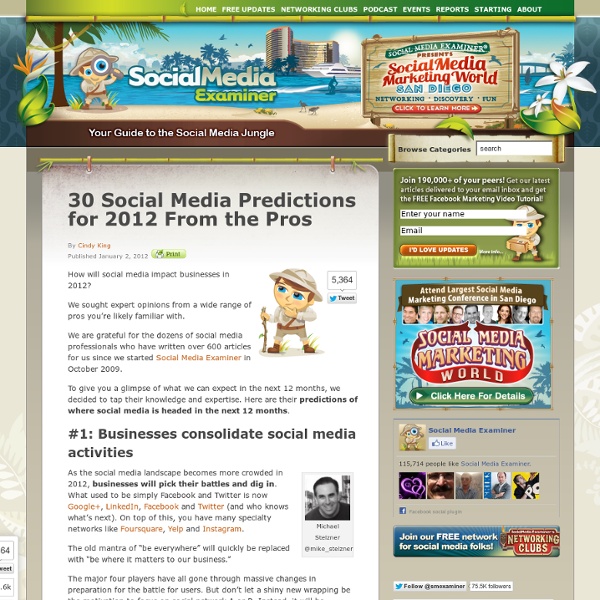 30 Social Media Predictions for 2012 From the Pros
