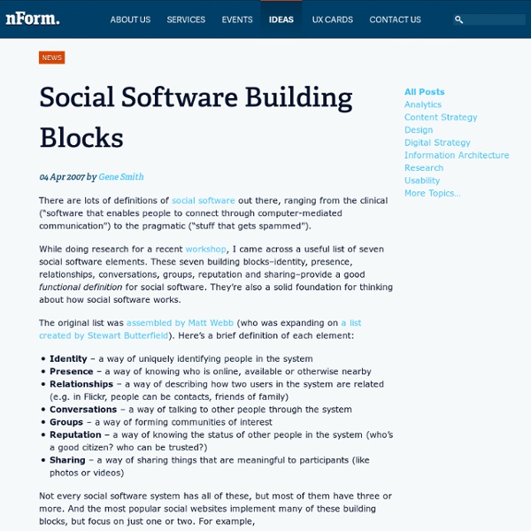 Social Software Building Blocks / nForm / Customer Insight, Stra