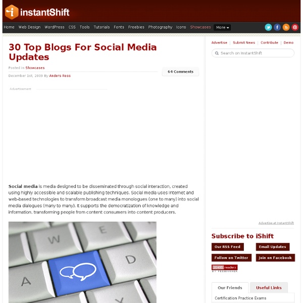 30 Top Blogs For Social Media Updates