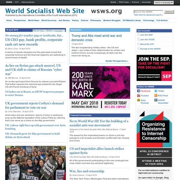 World Socialist Web Site - Marxist analysis, international working class struggles & the fight for socialism