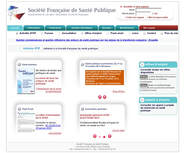 Société Française de Santé Publique - Accueil