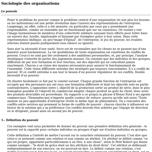 Sociologie des organisations