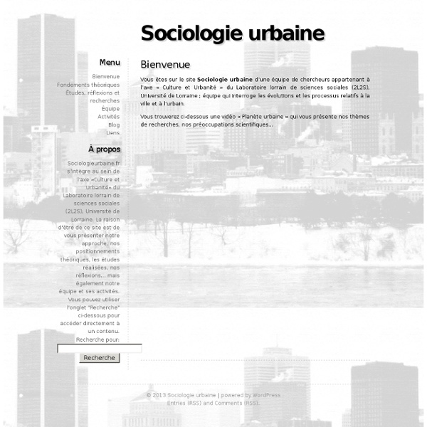 Sociologieurbaine.fr - Présentation