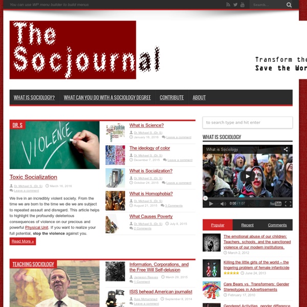 The Socjourn - A New Media Journal of Sociology and Society