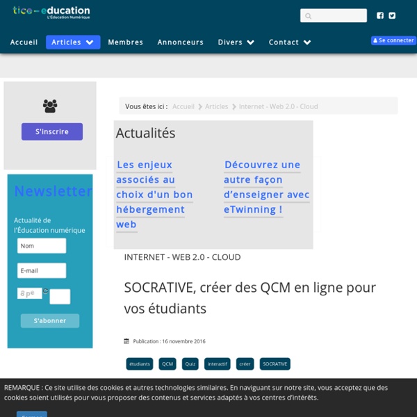 SOCRATIVE, créer des QCM en ligne pour vos étudiants
