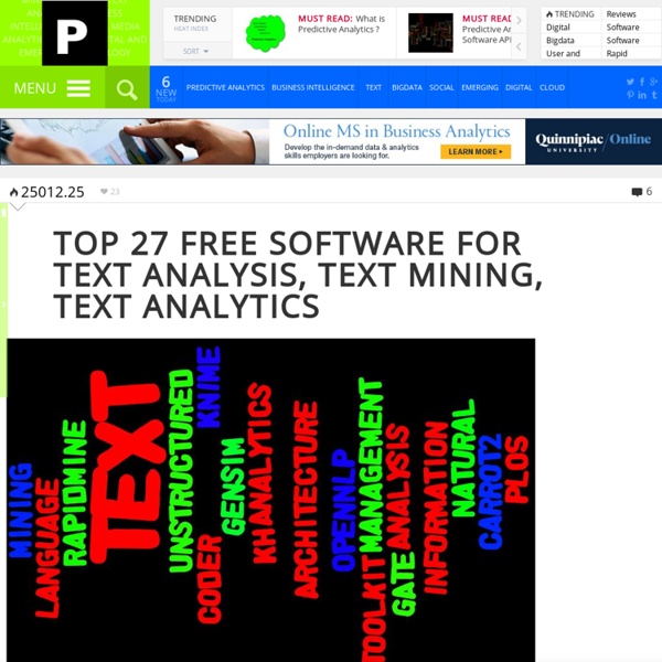 Top 16 Free Software for Text Analysis, Text Mining, Text Analytics -