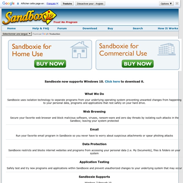 Sandboxie - Sandbox software for application isolation and secure Web browsing