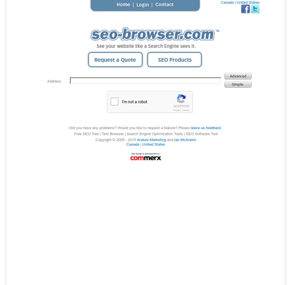 Free SEO Software Tool & Text Browser, Search Engine Optimization Tools - SEO Browser