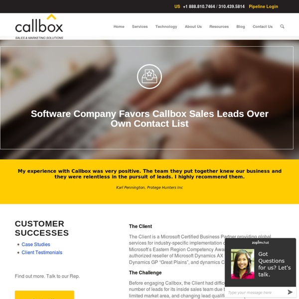 Software Company Favors Callbox Sales Leads Over Own Contact List