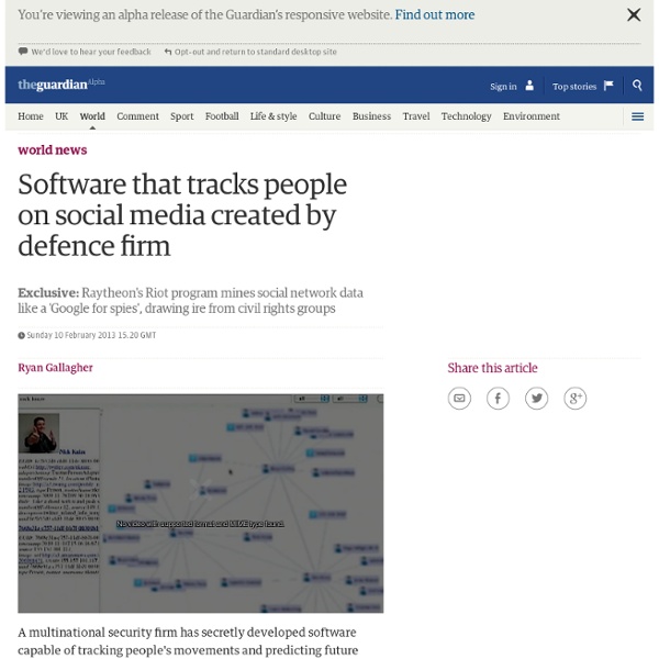 Software that tracks people on social media created by defence firm