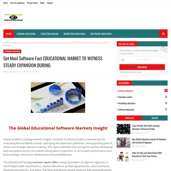Get Most Software Fact EDUCATIONAL MARKET TO WITNESS STEADY EXPANSION DURING