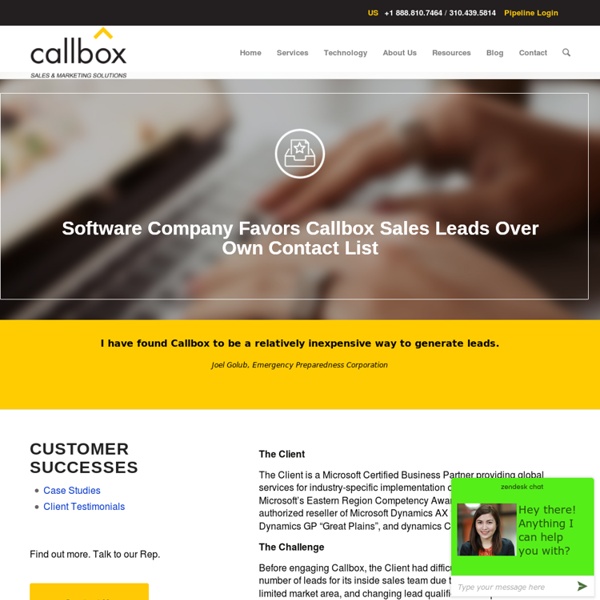 Software Company Favors Callbox Sales Leads Over Own Contact List - B2B Lead Generation Company Malaysia