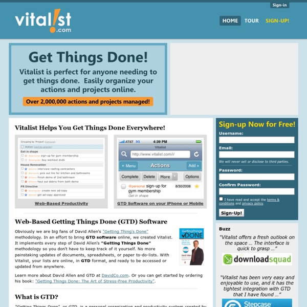 GTD Software Online for Getting Things Done » Vitalist