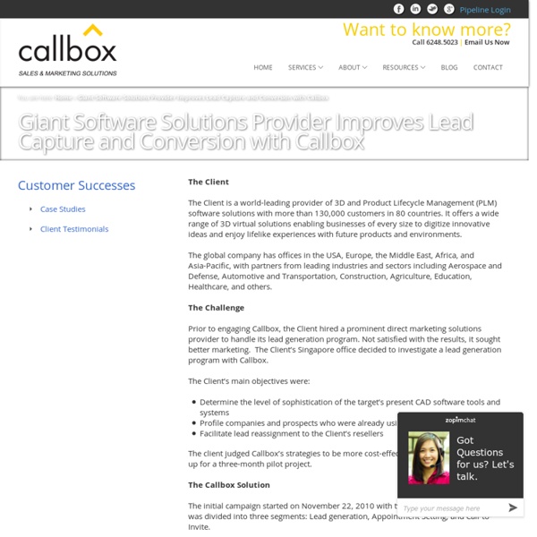 Giant Software Solutions Provider Improves Lead Capture and Conversion with Callbox