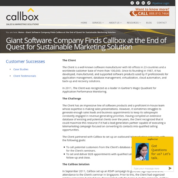 Giant Software Company Finds Callbox at the End of Quest for Sustainable Marketing Solution