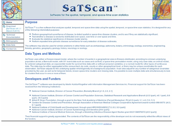 SaTScan - Software for the spatial, temporal, and space-time scan statistics