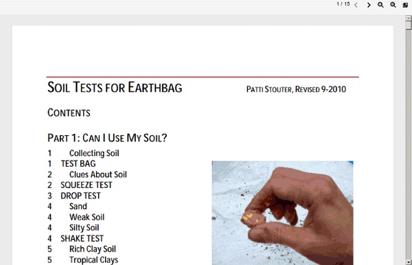 Soil Tests For Earthbag Building (PDF)