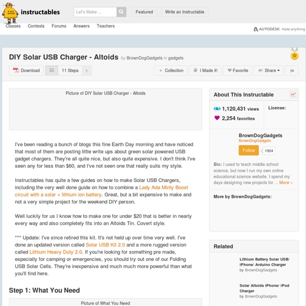 DIY Solar USB Charger - Altoids