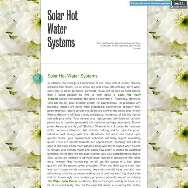 Hot Water Solar Panels