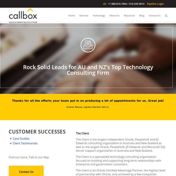 Rock Solid Leads for AU and NZ’s Top Technology Consulting Firm