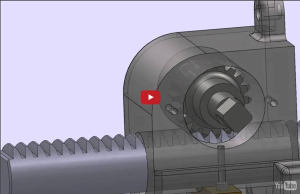 Solidworks rack & pinion motion study animation