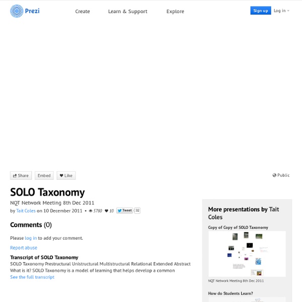 SOLO Taxonomy by Tait Coles on Prezi