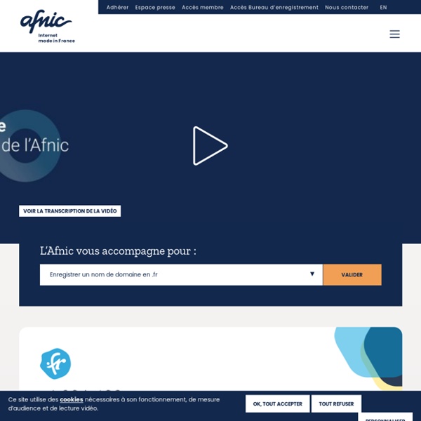 Afnic, solution de Registre Internet des noms de domaine Accueil - Afnic