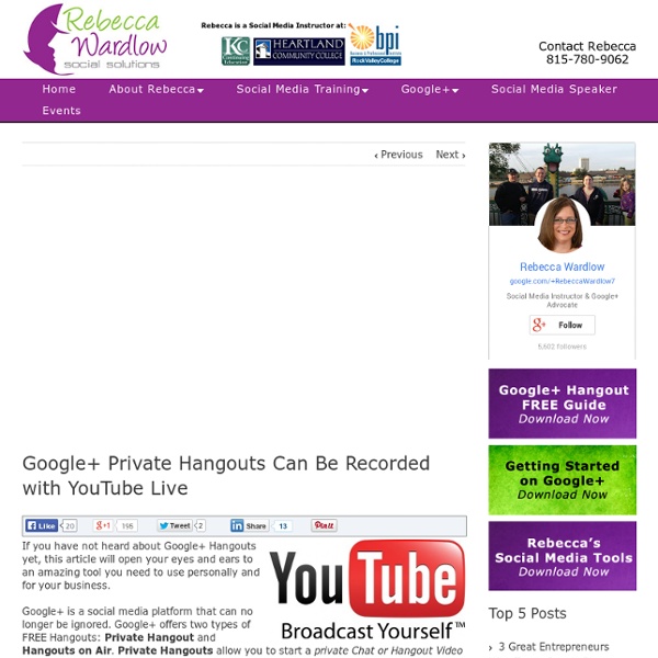 Google+ Private Hangouts Can Be Recorded With YouTube