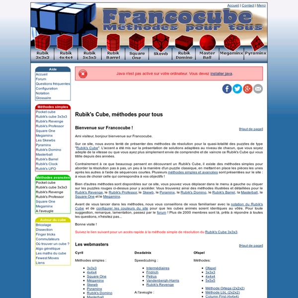 Rubik's cube : solutions et methodes simples pour tous